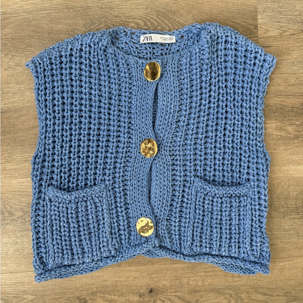Zara Chunky Knit Top Sweater Vest